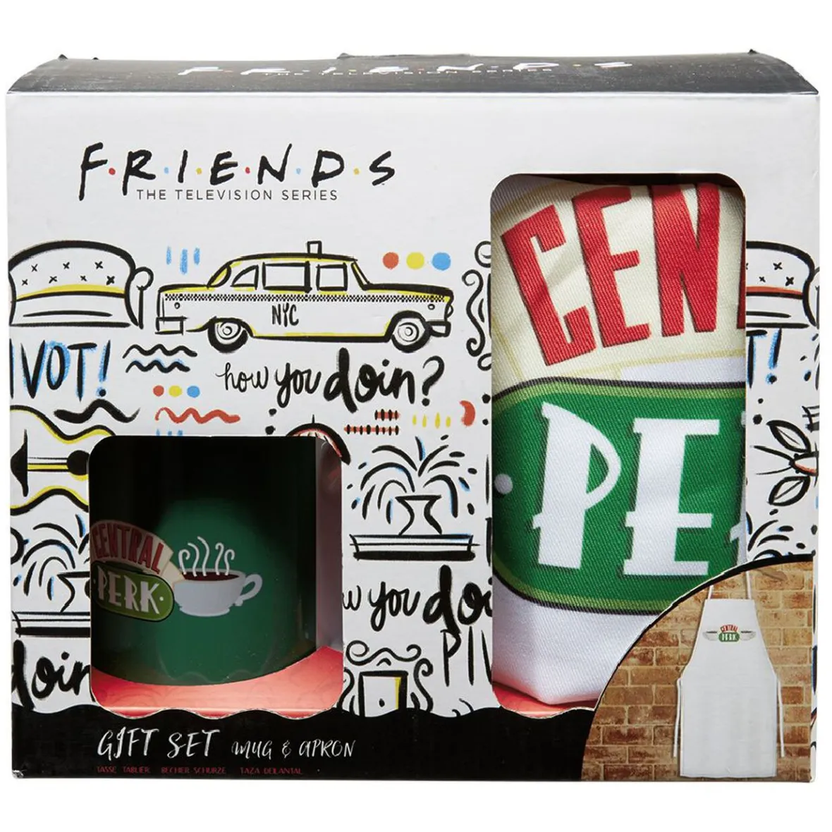 Gifi Coffret cadeau Mug et tablier Friends| Vaisselle Et Accessoires De Table