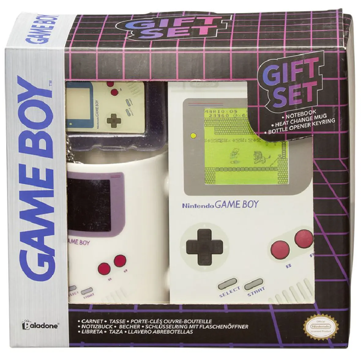 Gifi Coffret cadeau Mug Nintendo Gameboy avec carnet et porte clé| Vaisselle Et Accessoires De Table
