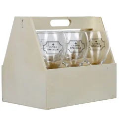 Vaisselle Et Accessoires De Table<Gifi Coffret en bois avec 6 verres à vin "cuvée spéciale"