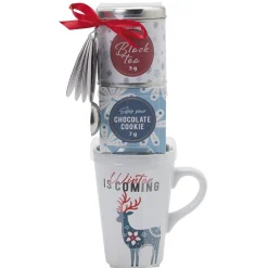 Gifi Coffret mug 400 ml avec boisson et biscuits Noël scandinave| Vaisselle Et Accessoires De Table