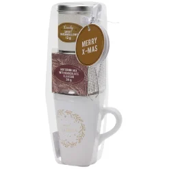 Gifi Coffret mug XXL avec boisson et biscuits Noël doré| Vaisselle Et Accessoires De Table
