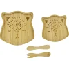 Gifi Coffret repas enfant 4 pièces bambou design chat| Vaisselle Et Accessoires De Table