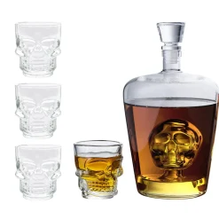 Gifi Coffret rhum carafe et verre x4 design tête de mort| Vaisselle Et Accessoires De Table