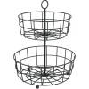 Rangement De Cuisine<Gifi Corbeille à fruits 2 niveaux métal noir Ø28xH38cm