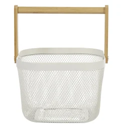 Rangement De Cuisine<Gifi Corbeille à fruits avec anse métal blanc naturel