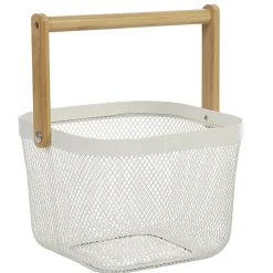 Rangement De Cuisine<Gifi Corbeille à fruits maille métal blanc avec anse naturel