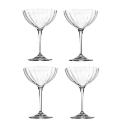 Gifi Coupe à champagne en verre Cristal 21 cl x4| Vaisselle Et Accessoires De Table
