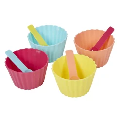 Gifi Coupelle à glace avec cuillère multicolore x4| Vaisselle Et Accessoires De Table