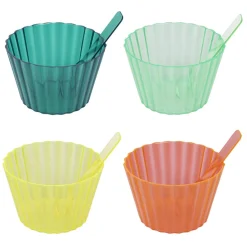 Gifi Coupelle à glace en plastique assorti x4| Vaisselle Et Accessoires De Table