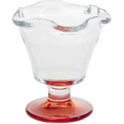 Gifi Coupelle à glace en verre avec pied coloré Ø10,6xH11,7cm| Vaisselle Et Accessoires De Table