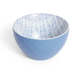 Vaisselle Et Accessoires De Table<Gifi Coupelle porcelaine motif tissé blanc et bleu Ø13xH7,2cm