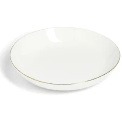 Gifi Coupelle ronde blanc et doré Ø20cm porcelaine| Vaisselle Et Accessoires De Table