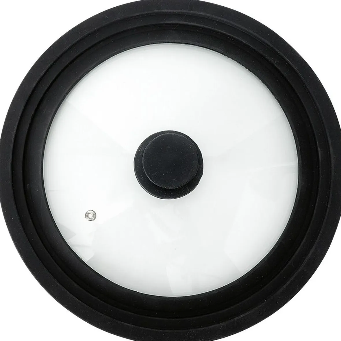 Cuisson<Gifi Couvercle en verre avec contour silicone noir Ø 30 cm