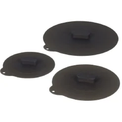 Cuisson<Gifi Couvercle rond en silicone gris x3