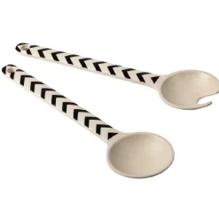 Préparation Culinaire<Gifi Couvert à salade beige motif zigzag noir x2