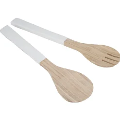 Gifi Couverts à salade blanc en bambou x2| Vaisselle Et Accessoires De Table