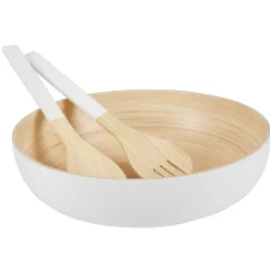 Gifi Couverts à salade blanc en bambou x2| Vaisselle Et Accessoires De Table