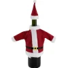 Gifi Couvre bouteille forme habit de Père Noël rouge et blanc| Vaisselle Et Accessoires De Table