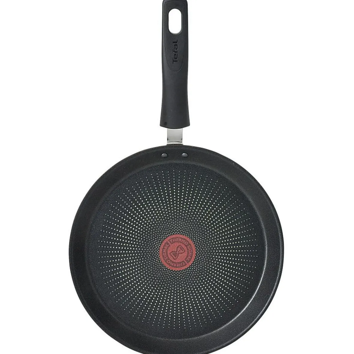 Cuisson<Gifi Crêpière Tefal aluminium anti adhérente thermosignal marron Ø 25 cm