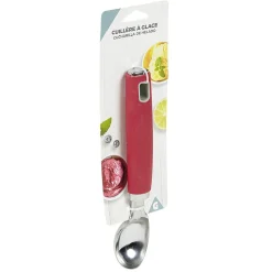 Gifi Cuillère à glace inox avec manche en polypropylène rouge| Vaisselle Et Accessoires De Table