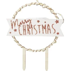 Préparation Culinaire<Gifi Décoration gâteau de Noël à LED en bois beige
