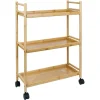 Rangement De Cuisine<Gifi Desserte 3 niveaux à roulettes bambou et MDF 51,5x22,5xH71cm