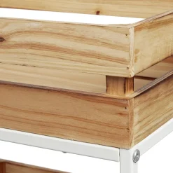 Rangement De Cuisine<Gifi Desserte à roulette en bois design cagette naturel 3 niveaux