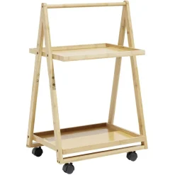 Rangement De Cuisine<Gifi Desserte à roulettes bambou 2 niveaux 50x38xH78cm