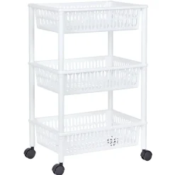 Rangement De Cuisine<Gifi Desserte de cuisine 3 niveaux panières blanches