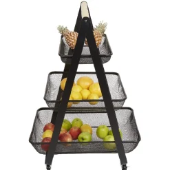 Rangement De Cuisine<Gifi Desserte de cuisine 3 paniers métal noir