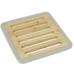 Gifi Dessous de plat en bambou avec contour en silicone| Vaisselle Et Accessoires De Table