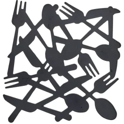 Gifi Dessous de plat métal noir L19,5xl19xH1cm| Vaisselle Et Accessoires De Table