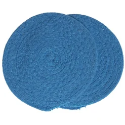 Gifi Dessous de plat rond coton rouge vert ou bleu x2| Vaisselle Et Accessoires De Table