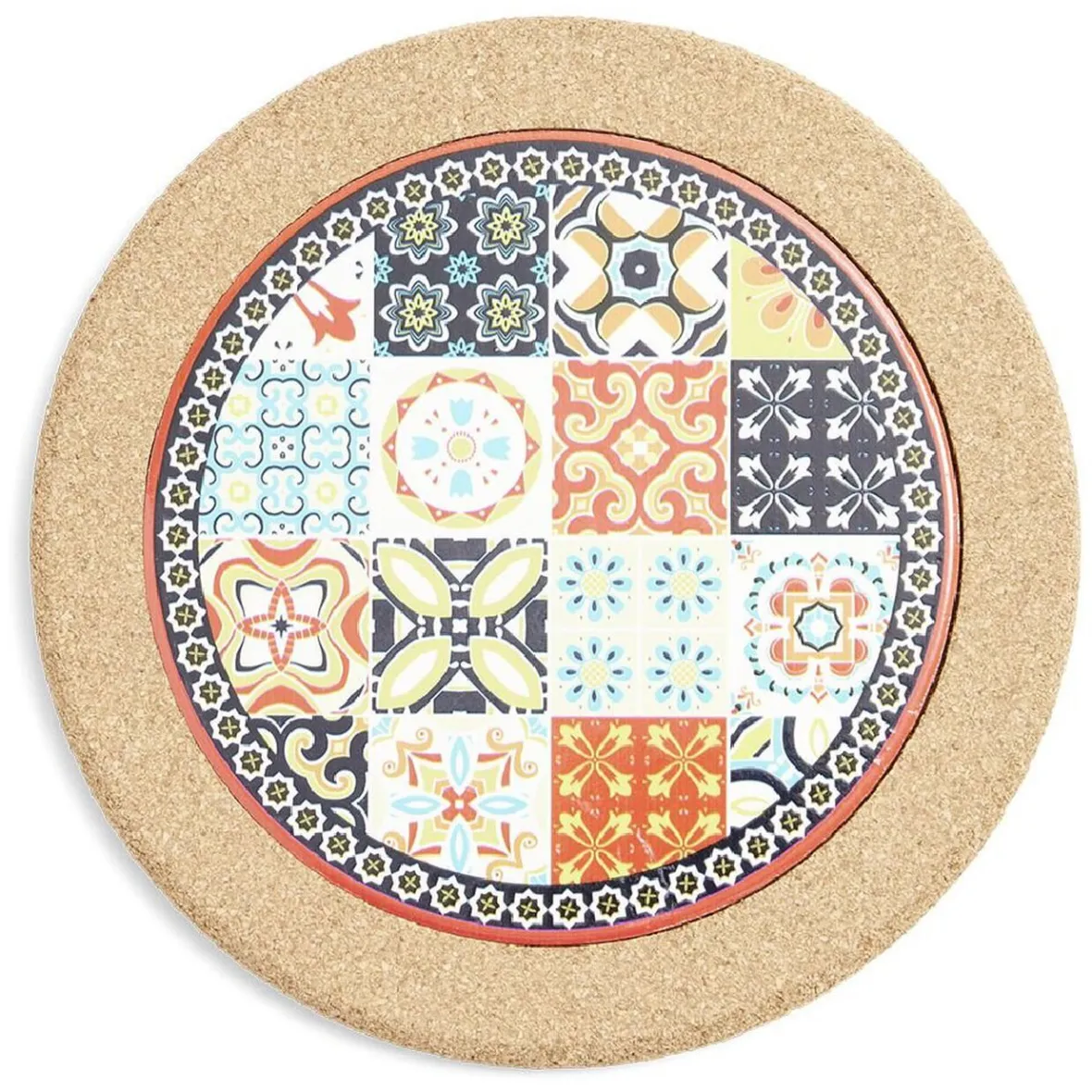 Vaisselle Et Accessoires De Table<Gifi Dessous de plat rond en céramique design carreau de ciment Ø20cm