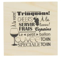 Gifi Dessous de verre bois x8 avec boîte de rangement| Vaisselle Et Accessoires De Table