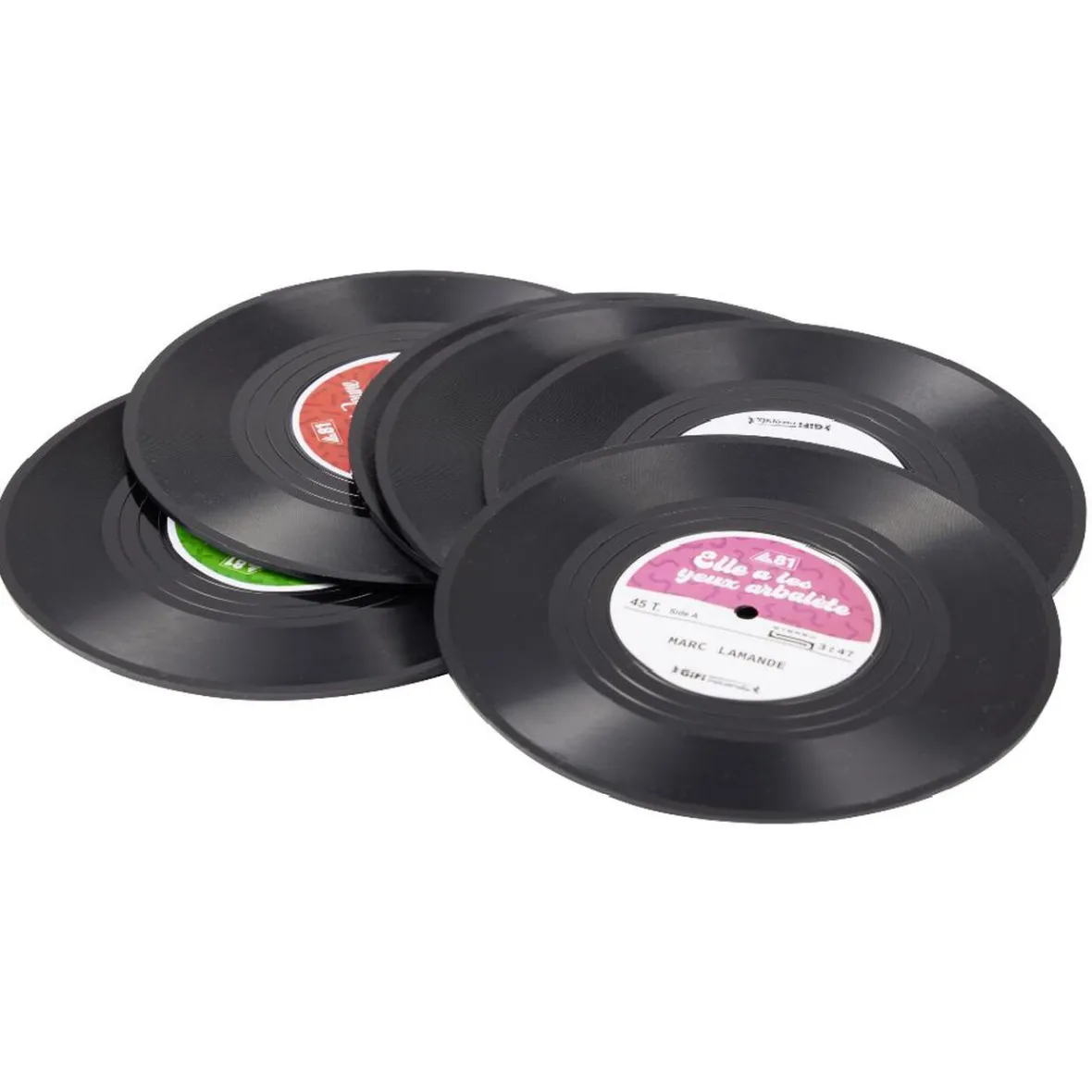 Gifi Dessous de verre décor vinyle x6| Vaisselle Et Accessoires De Table