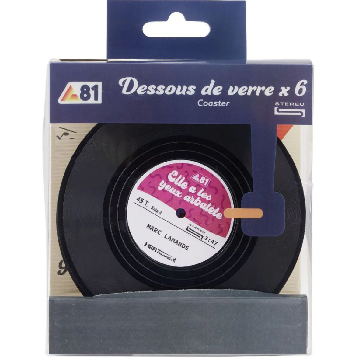 Gifi Dessous de verre décor vinyle x6| Vaisselle Et Accessoires De Table