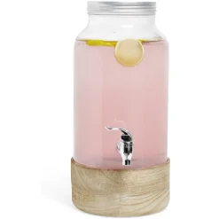 Vaisselle Et Accessoires De Table<Gifi Distributeur de boisson en verre et socle en bois