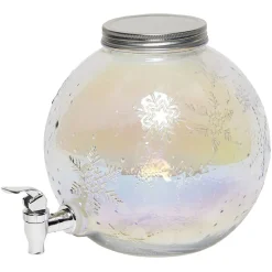 Gifi Distributeur de boisson en verre motif flocons iridescent 5,5L| Vaisselle Et Accessoires De Table