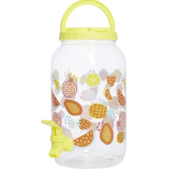 Gifi Distributeur de boisson en plastique avec robinet et 4 gobelets| Vaisselle Et Accessoires De Table