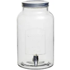 Gifi Distributeur de boisson verre couvercle métal 5.5 L| Vaisselle Et Accessoires De Table