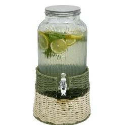 Gifi Distributeur de boisson verre 5,5L avec support - Ø22,5xH42,5cm| Vaisselle Et Accessoires De Table