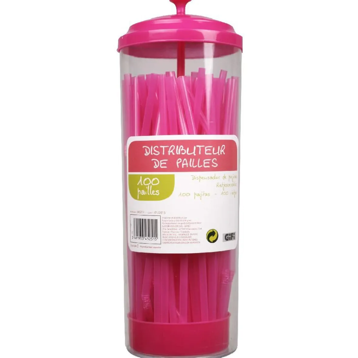 Préparation Culinaire<Gifi Distributeur de pailles roses