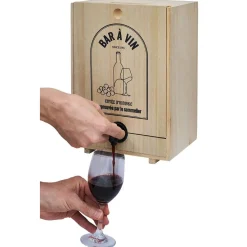 Gifi Distributeur de vin en bois pour cubi 5L| Vaisselle Et Accessoires De Table