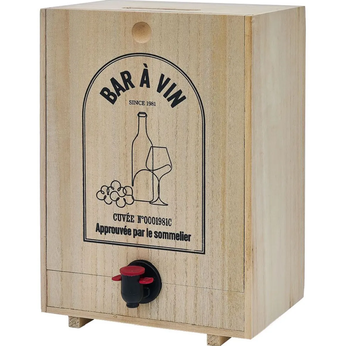 Gifi Distributeur de vin en bois pour cubi 5L| Vaisselle Et Accessoires De Table