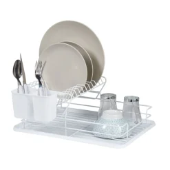 Rangement De Cuisine<Gifi Egouttoir blanc métal avec plateau plastique