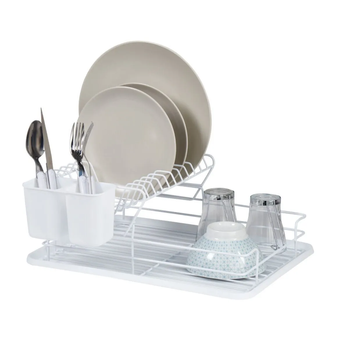Rangement De Cuisine<Gifi Egouttoir blanc métal avec plateau plastique