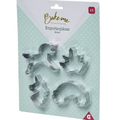 Cuisson<Gifi Emporte pièce forme Licorne Arc en ciel Couronne x4