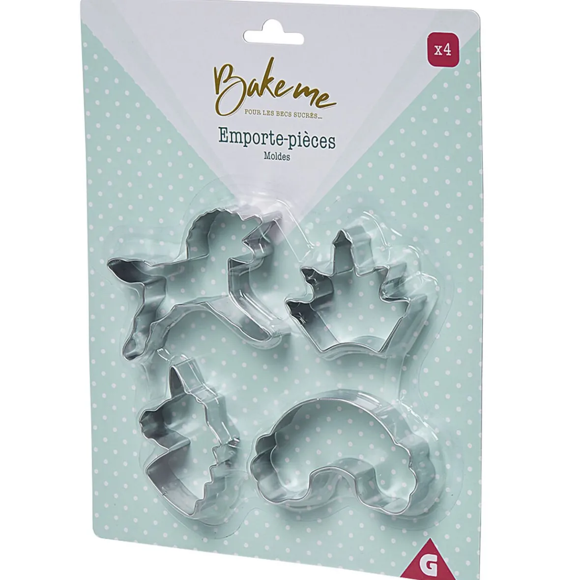 Cuisson<Gifi Emporte pièce forme Licorne Arc en ciel Couronne x4