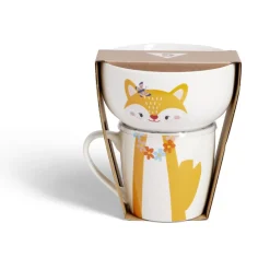 Vaisselle Et Accessoires De Table<Gifi Ensemble bol et mug en porcelaine motif enfant motif renard H15cm